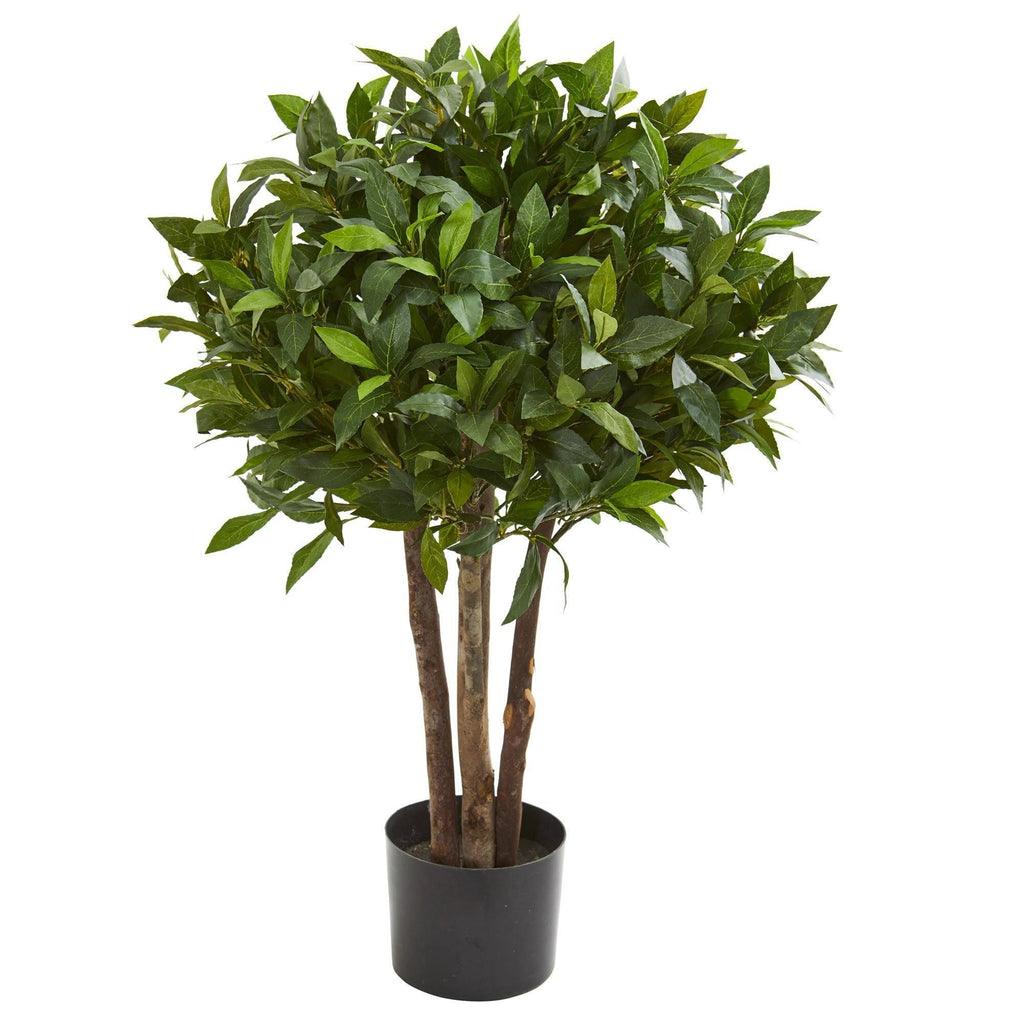 37” Bay Leaf Topiary Artificial Tree - zzhomelifestyle