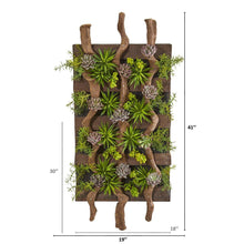 Load image into Gallery viewer, 41” x 19” Mixed Succulent Artificial Living Wall - zzhomelifestyle