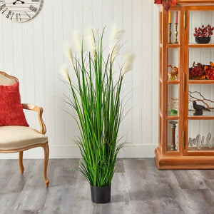 4.5’ Plum Grass Artificial Plant - zzhomelifestyle