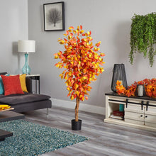 Load image into Gallery viewer, 5’ Autumn Ficus Artificial Fall Tree - zzhomelifestyle