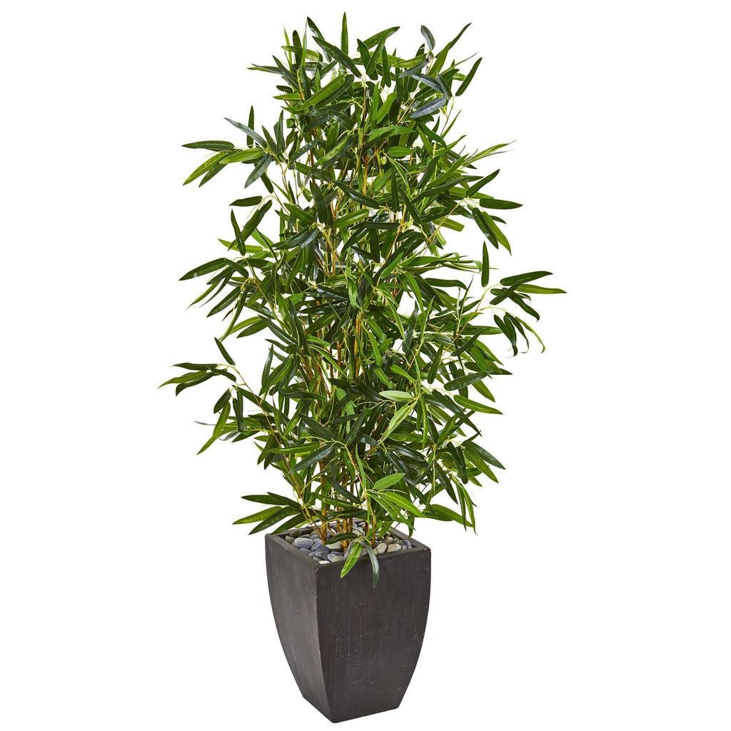 5’ Bamboo Artificial Tree in Black Planter (Real Touch) (Indoor/Outdoor) - zzhomelifestyle
