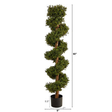 Load image into Gallery viewer, 5’ Boxwood Spiral Topiary Artificial Tree (Indoor/Outdoor) - zzhomelifestyle
