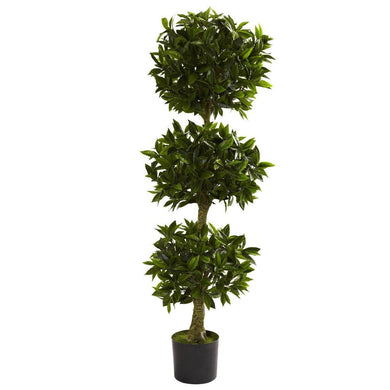 5' Triple Bay Leaf Topiary UV Resistant (Indoor/Outdoor) - zzhomelifestyle