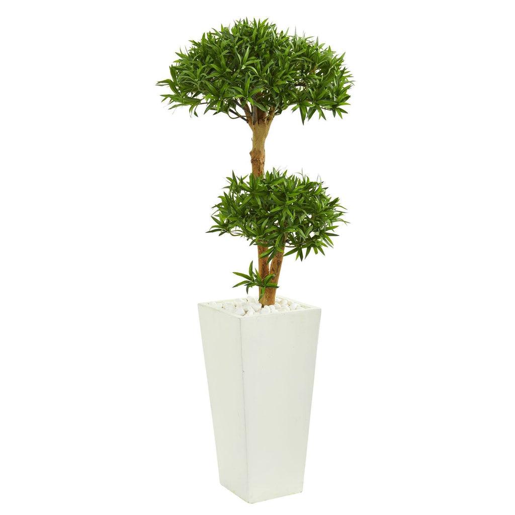 50” Bonsai Styled Podocarpus Artificial Tree in Tower Planter - zzhomelifestyle