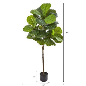 54” Fiddle Leaf Artificial Tree (Real Touch) - zzhomelifestyle
