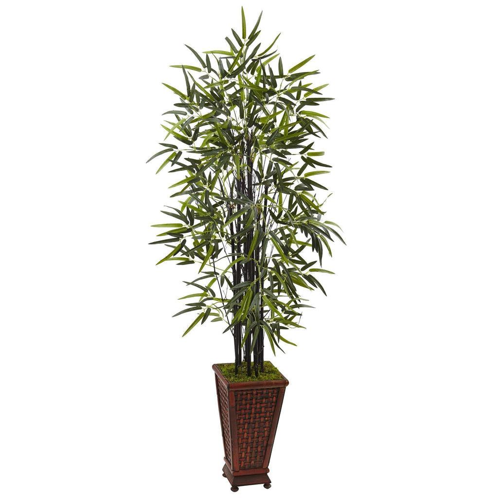 5.5’ Black Bamboo Tree in Decorative Planter - zzhomelifestyle