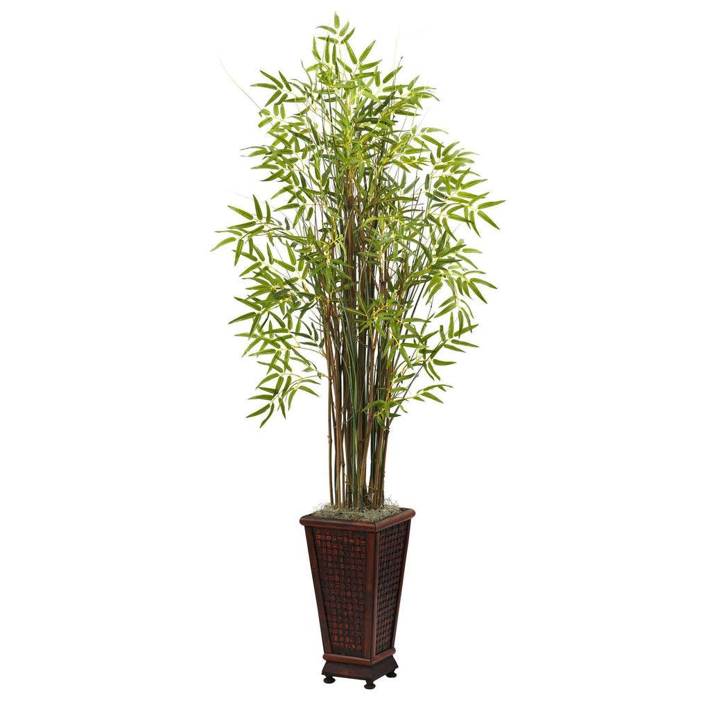 5.5’ Grass Bamboo Plant w/Decorative Planter - zzhomelifestyle