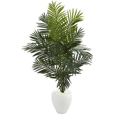 5.5’ Paradise Artificial Palm Tree in White Planter - zzhomelifestyle