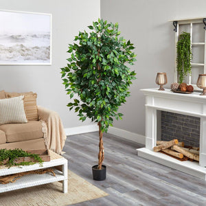 6’ Ficus Artificial Tree in Nursery Planter - zzhomelifestyle