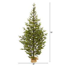 Load image into Gallery viewer, 6’ Fraser Fir “Natural Look” Artificial Christmas Tree with 250 Clear LED Lights, a Burlap Base and 1243 Bendable Branches - zzhomelifestyle