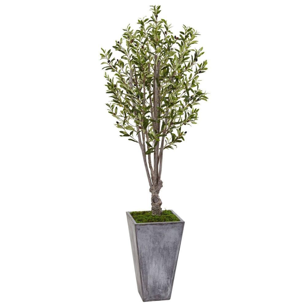 6’ Olive Tree in Stone Planter - zzhomelifestyle