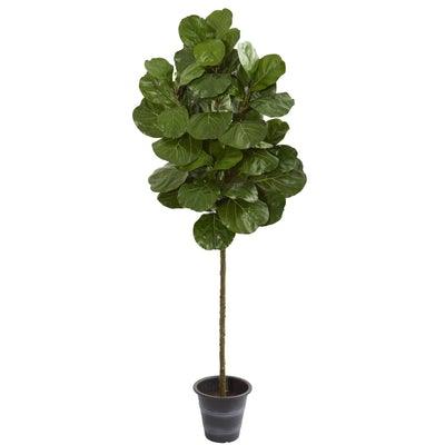 6.5’ Fiddle Leaf Artificial Tree With Decorative Planter - zzhomelifestyle