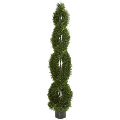 7.5’ Double Pond Cypress Spiral Topiary Artificial Tree UV Resistant (Indoor/Outdoor) - zzhomelifestyle