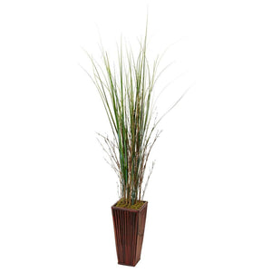 Bamboo Grass in Bamboo Planter - zzhomelifestyle