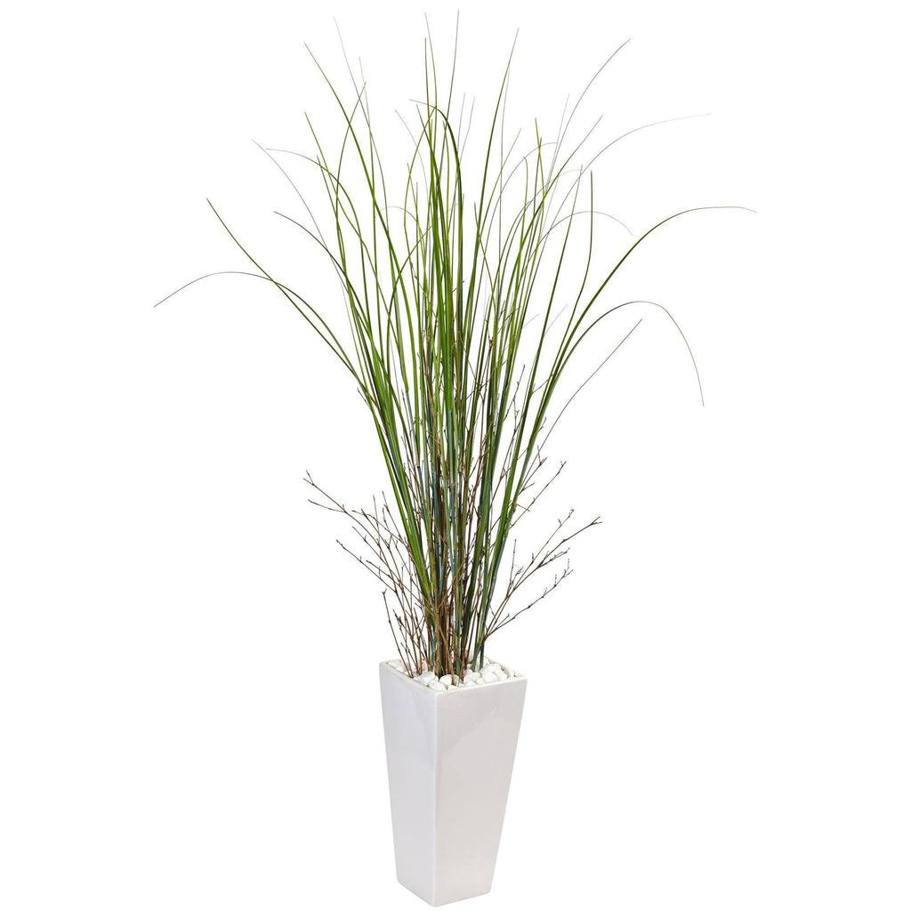 Bamboo Grass in White Tower Ceramic - zzhomelifestyle