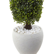 Load image into Gallery viewer, Boxwood Topiary with White Planter UV Resistant (Indoor/Outdoor) - zzhomelifestyle