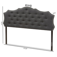 Load image into Gallery viewer, BAXTON STUDIO AURORA MODERN AND CONTEMPORARY DARK GREY FABRIC KING SIZE HEADBOARD - zzhomelifestyle