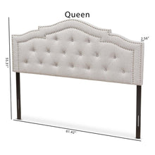 Load image into Gallery viewer, BAXTON STUDIO EDITH MODERN AND CONTEMPORARY GREYISH BEIGE FABRIC QUEEN SIZE HEADBOARD - zzhomelifestyle