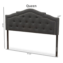 Load image into Gallery viewer, BAXTON STUDIO EDITH MODERN AND CONTEMPORARY DARK GREY FABRIC QUEEN SIZE HEADBOARD - zzhomelifestyle